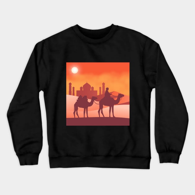 Arabian Sahara Desert Trip Crewneck Sweatshirt by ArkiLart Design